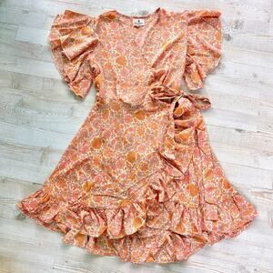 Tuckernuck Orange Floral Mini Dress